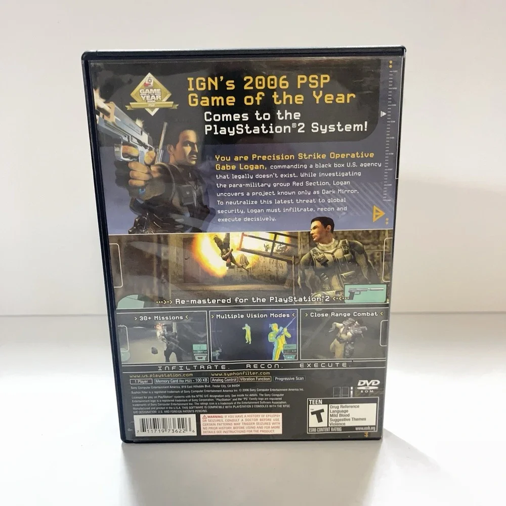 PS2 Syphon Filter Dark Mirror PlayStation 2, 2007 COMPLETE CIB With Manual
